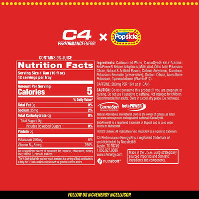 #nutrition facts_12 Cans / Cherry Popsicle