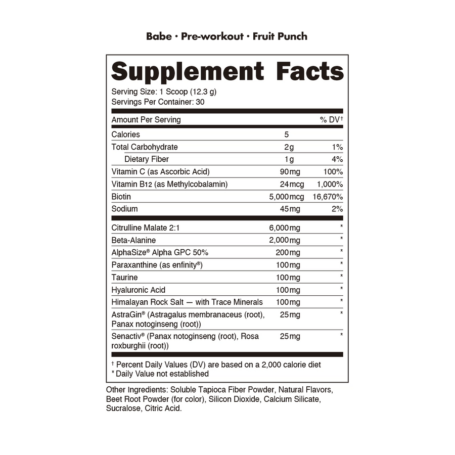 Bucked Up Babe Pre Workout Pre-Workout Bucked Up Size: 30 Servings Flavor: Fruit Punch, Sparkling Orchard (Green Apple/White Peach/White Grape), Watermelon Splash (Strawberry/Watermelon)
