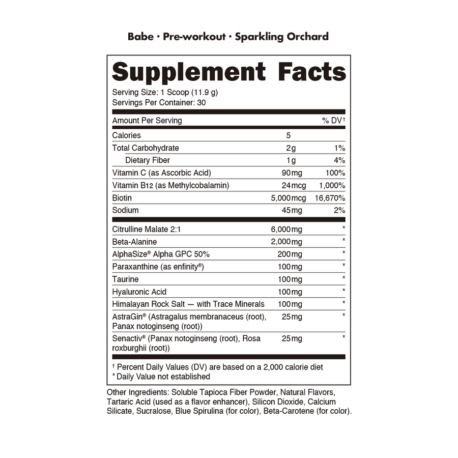 Bucked Up Babe Pre Workout Pre-Workout Bucked Up Size: 30 Servings Flavor: Fruit Punch, Sparkling Orchard (Green Apple/White Peach/White Grape), Watermelon Splash (Strawberry/Watermelon)