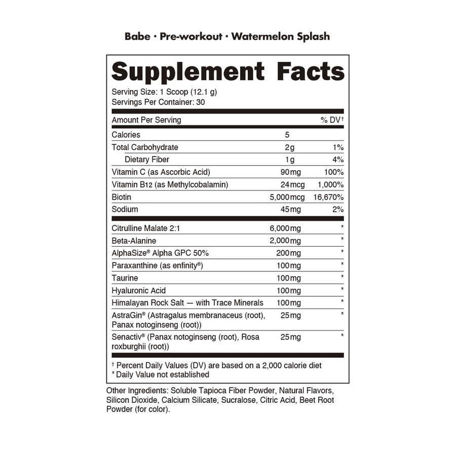 Bucked Up Babe Pre Workout Pre-Workout Bucked Up Size: 30 Servings Flavor: Fruit Punch, Sparkling Orchard (Green Apple/White Peach/White Grape), Watermelon Splash (Strawberry/Watermelon)