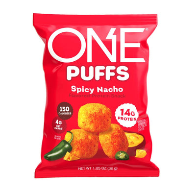 ONE Puffs Protein Food ONE Size: 10 Bags Flavor: Spicy Nacho