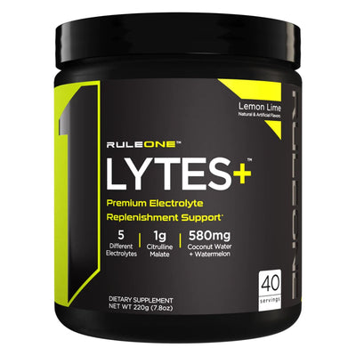 R1 Lytes+ Premium Hydration Support Hydration Rule One Size: 40 Servings Flavor: Lemon Lime