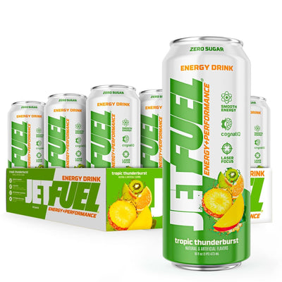GAT JetFuel Energy Drink Energy Drink GAT Size: 12 Cans Flavor: Tropic Thunderburst