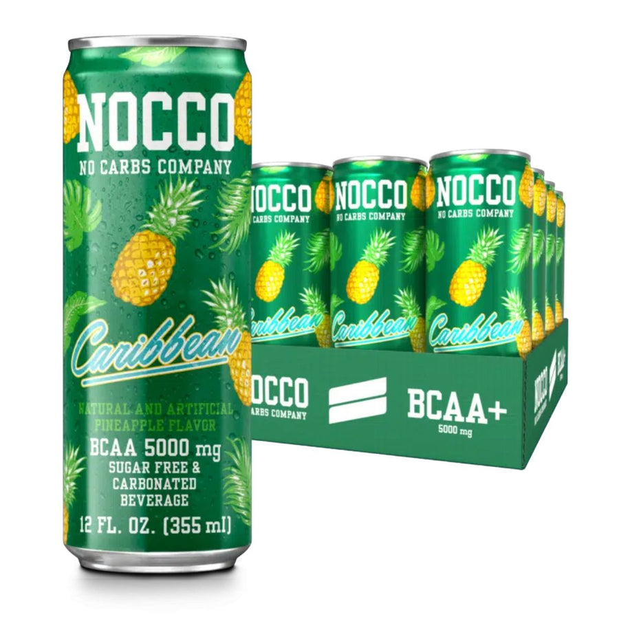 NOCCO BCAA Energy Drink Energy Drink NOCCO Size: 12 Cans Flavor: Caribbean (NON-Caffeinated)
