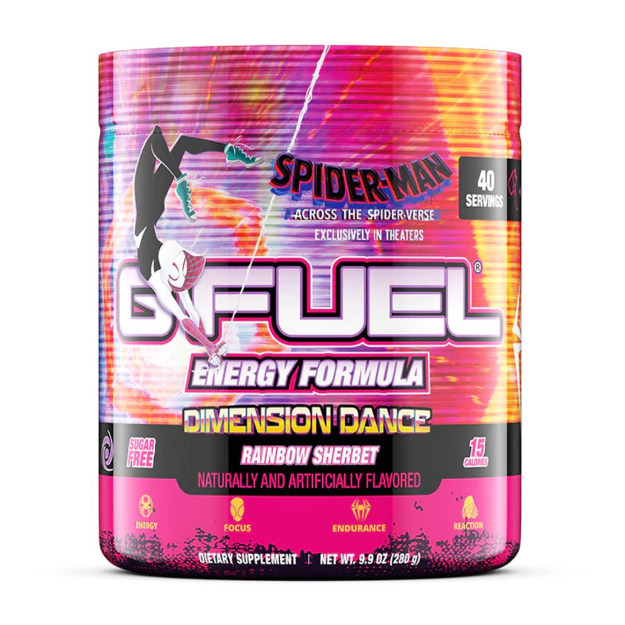 G FUEL Energy Formula Pre-Workout G Fuel Size: 40 Servings Flavor: DIMENSION DANCE (Rainbow Sherbet)