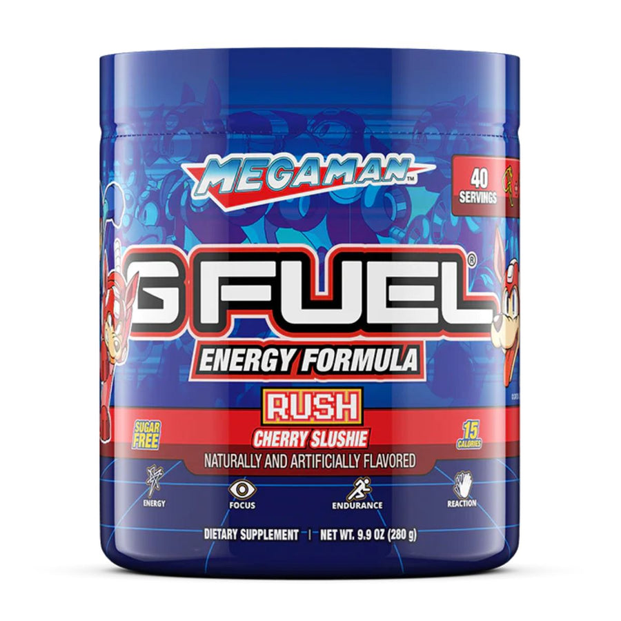 G FUEL Energy Formula Pre-Workout G Fuel Size: 40 Servings Flavor: MEGA MAN RUSH (Cherry Slushie)