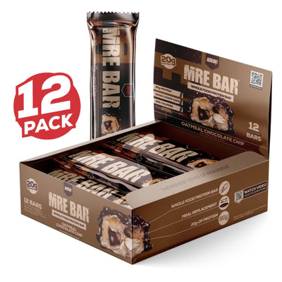 Redcon1 MRE Protein Bar Healthy Snacks RedCon1 Size: 12 Bars Flavor: Oatmeal Chocolate Chip