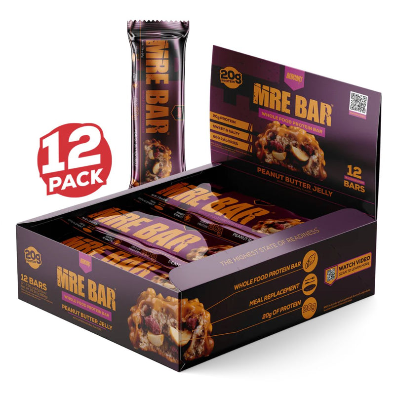 Redcon1 MRE Protein Bar Healthy Snacks RedCon1 Size: 12 Bars Flavor: Peanut Butter and Jelly