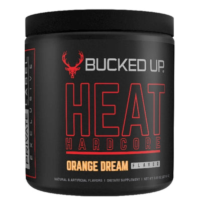 Bucked Up HEAT Hardcore Powder Pre-Workout Bucked Up Size: 30 Servings Flavor: Orange Dream