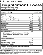 R1 Lytes+ Premium Hydration Support Hydration Rule One Size: 40 Servings Flavor: Lemon Lime