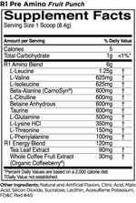 R1 Pre-Amino Aminos Rule One Size: 30 Servings Flavor: Watermelon Splash, Blue Razz Lemonade, Fruit Punch, Pineapple Orange, Peach Mango, Juicy Grape, Rainbow Candy