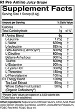 R1 Pre-Amino Aminos Rule One Size: 30 Servings Flavor: Watermelon Splash, Blue Razz Lemonade, Fruit Punch, Pineapple Orange, Peach Mango, Juicy Grape, Rainbow Candy