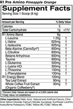 R1 Pre-Amino Aminos Rule One Size: 30 Servings Flavor: Watermelon Splash, Blue Razz Lemonade, Fruit Punch, Pineapple Orange, Peach Mango, Juicy Grape, Rainbow Candy