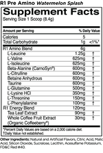 R1 Pre-Amino Aminos Rule One Size: 30 Servings Flavor: Watermelon Splash, Blue Razz Lemonade, Fruit Punch, Pineapple Orange, Peach Mango, Juicy Grape, Rainbow Candy