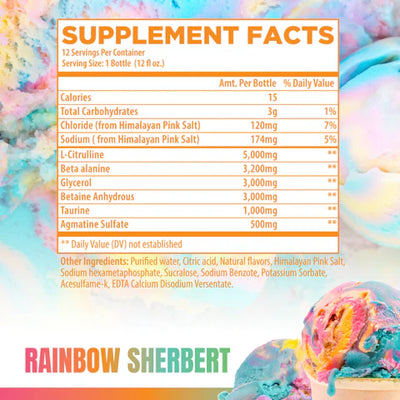 #nutrition facts_12 Bottles / Rainbow Sherbet