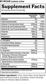 R1 Roar Ferocious Pre-Workout Pre-Workout Rule One Size: 30 Servings Flavor: Fruit Punch, Blue Razz, Wild Grape, Lemon Lime, Peach Mango