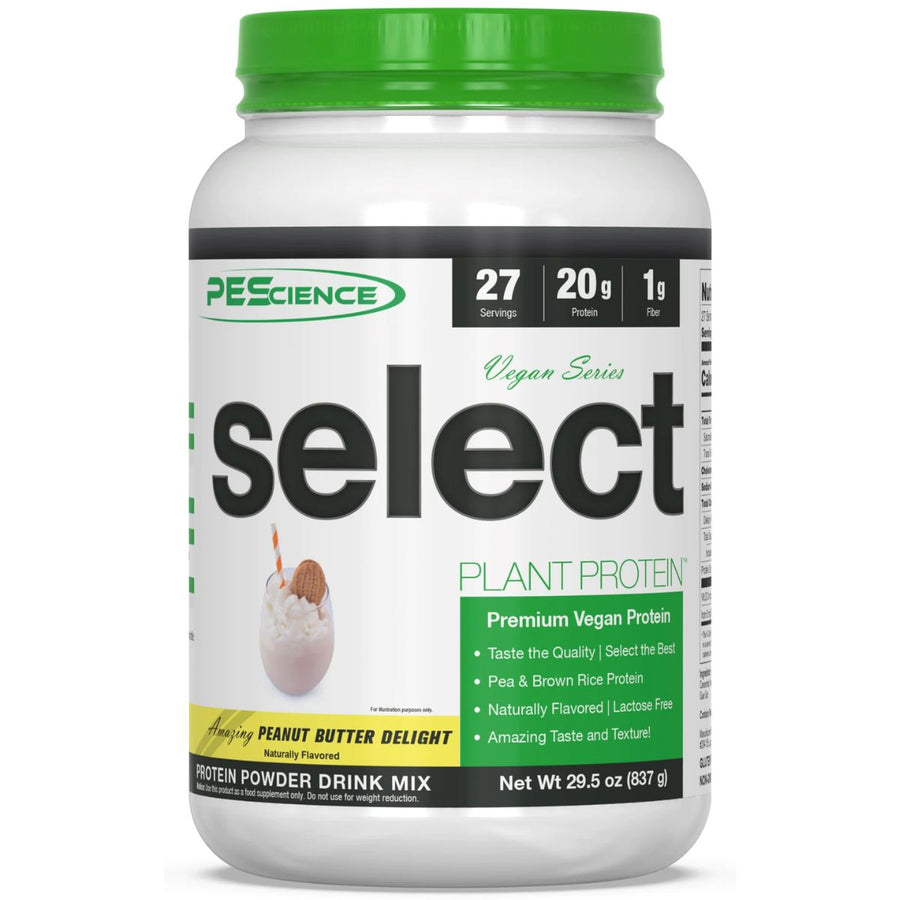 PES SELECT Vegan Protein Protein PEScience Size: 27 Servings Flavor: Peanut Butter Delight, Amazing Cinnamon Delight, Amazing Mint Chocolate, Chocolate Bliss, Vanilla Indulgence, Amazing Chocolate Peanut Butter