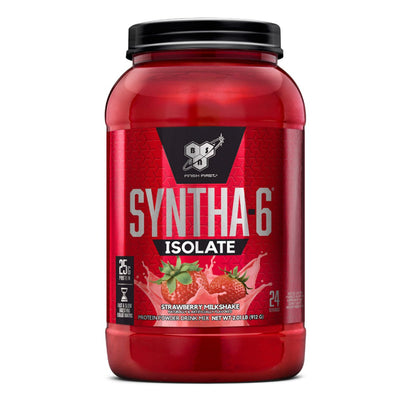 Syntha-6 Isolate Protein BSN Size: 2.01 lbs., 4.01 lbs Flavor: Chocolate Milkshake, Chocolate Peanut Butter, Vanilla Ice Cream, Peanut Butter Cookie, Strawberry Milkshake