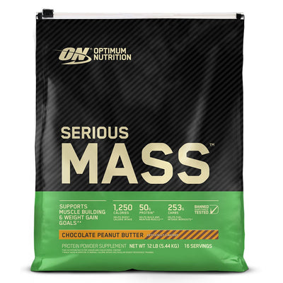 Optimum Nutrition Serious Mass Protein Mass Gainers Optimum Nutrition Size: 12 Lbs. Flavor: Chocolate Peanut Butter