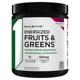 R1 Energized Fruits and Greens Vitamins Rule One Size: 30 Servings Flavor: Mixed Berry