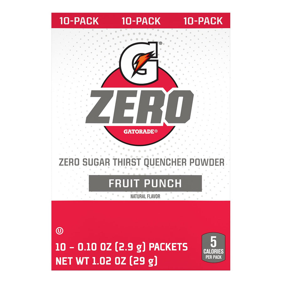 Gatorade G Zero Powder Packs Hydration Gatorade Size: 10 Packets Flavor: Fruit Punch