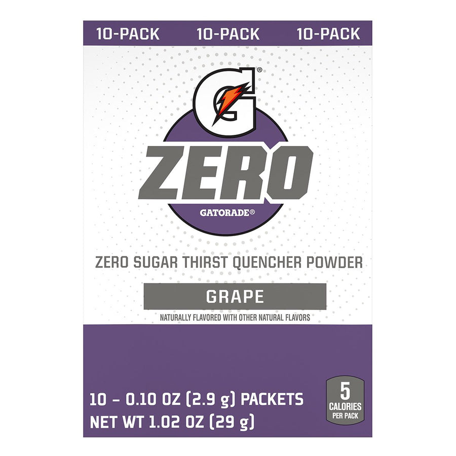 Gatorade G Zero Powder Packs Hydration Gatorade Size: 10 Packets Flavor: Grape