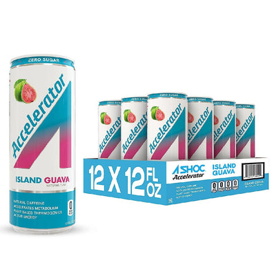 A-Shoc Accelerator Fat Burner Energy Drink Energy Drink Adrenaline Shoc Size: Case (12 Cans) Flavor: Island Guava