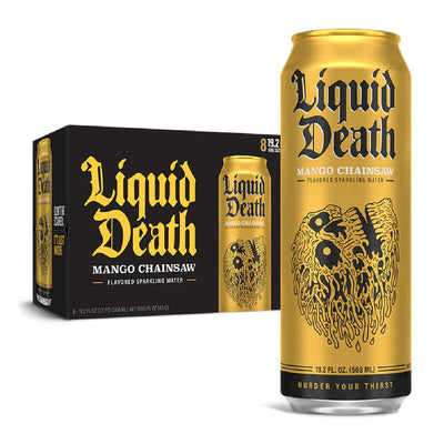 Liquid Death Flavored Sparkling Water Liquid Death Size: 12 Pack Flavor: Mango Chainsaw