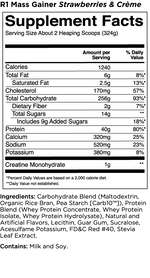 R1 Mass Gainer Mass Gainers Rule One Size: 8 Servings, 16 Servings Flavor: Chocolate Fudge, Vanilla Creme, Chocolate Peanut Butter, Cookies & Creme, Strawberries & Creme