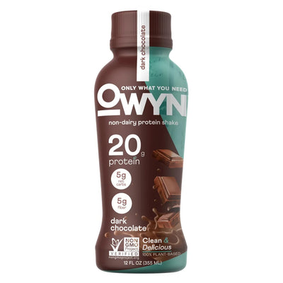 Vegan Plant Based Protein Shakes RTD OWYN Size: 12 Bottles Flavor: Dark Chocolate
