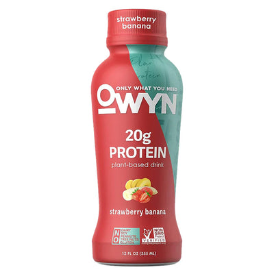 Vegan Plant Based Protein Shakes RTD OWYN Size: 12 Bottles Flavor: Strawberry Banana