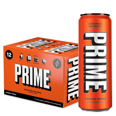 PRIME Energy Drink Energy Drink PRIME Size: 12 Cans Flavor: Orange Mango