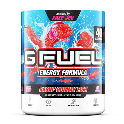 G FUEL Energy Formula Pre-Workout G Fuel Size: 40 Servings Flavor: RAGIN' GUMMY FISH (Gummy Fish Candy)