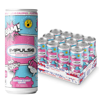 Impulse Energy Drink Energy Drink Impulse Size: 12 Cans Flavor: Cotton Candy Grape