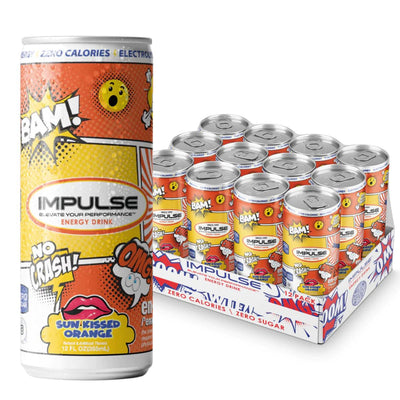 Impulse Energy Drink Energy Drink Impulse Size: 12 Cans Flavor: Sun Kissed Orange