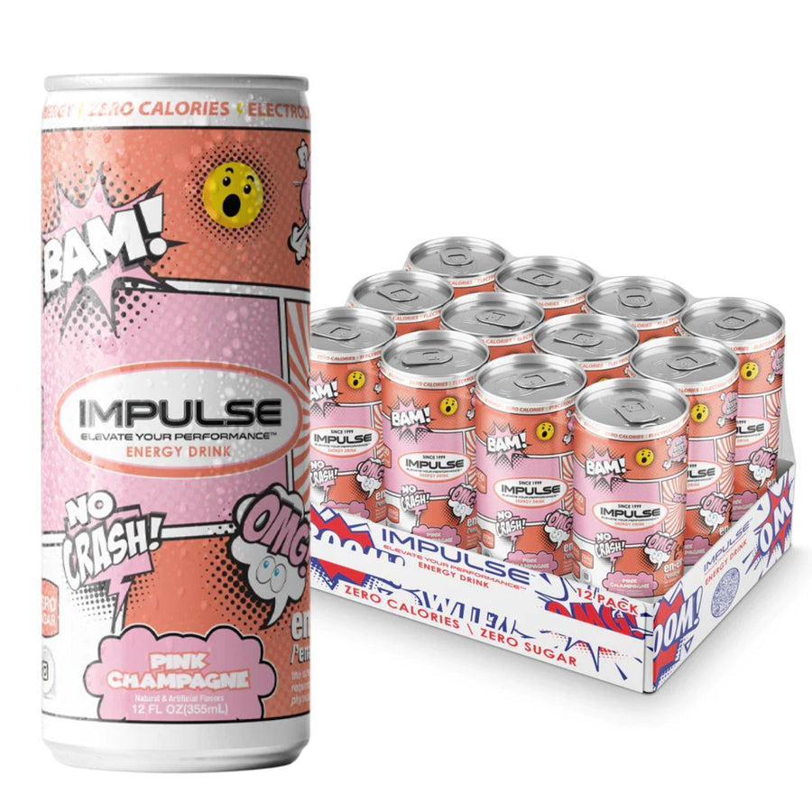 Impulse Energy Drink Energy Drink Impulse Size: 12 Cans Flavor: Pink Champagne