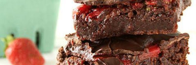 Chocolate Covered Strawberry Protein Brownies