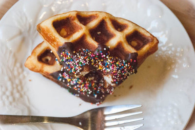 Chocolate Dipped Protein Waffles
