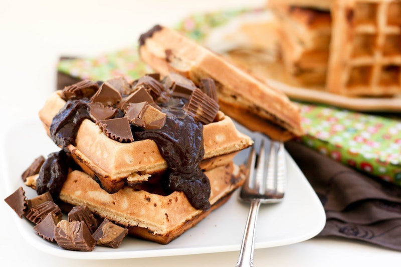 Peanut Butter Cup Waffles