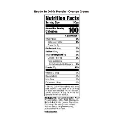 #nutrition facts_12 Cans / Orange Cream