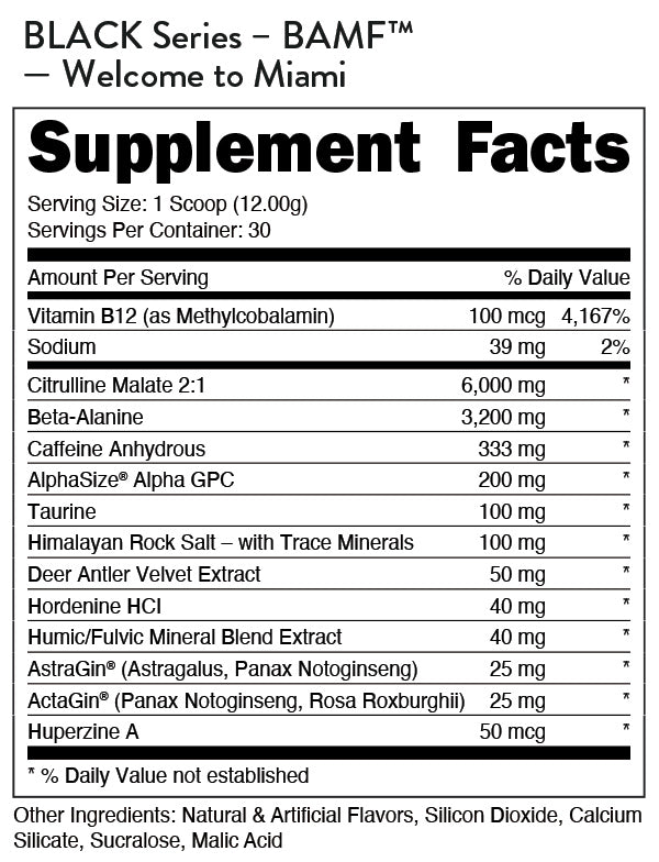 nutrition facts_30 Servings / Welcome to Miami (Strawberry Mango Pineapple)