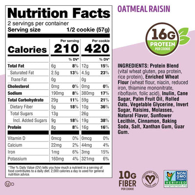 #nutrition facts_12 Cookies / Oatmeal Raisin
