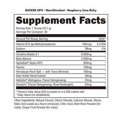 #nutrition facts_30 Servings / Raspberry Lime Ricky