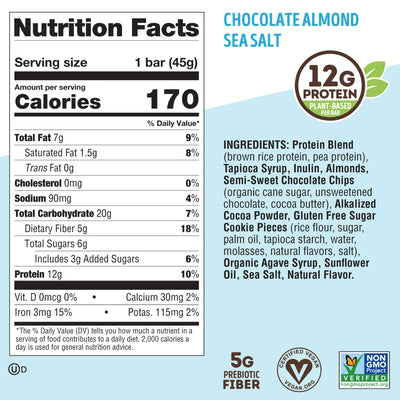 #nutrition facts_9 Bars / Chocolate Almond Sea Salt