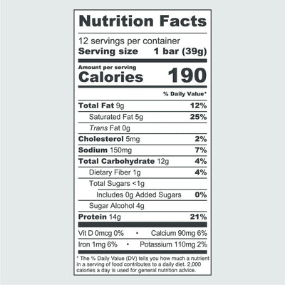 #nutrition facts_12 Bars / Dark Chocolate Coconut