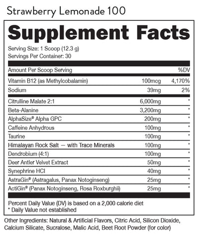 #nutrition facts_30 Servings / WOKE AF - Strawberry Lemonade