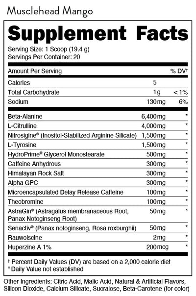 #nutrition facts_30 Servings / Musclehead Mango (Mango / Pineapple)