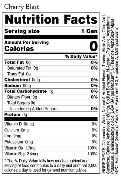 #nutrition facts_Case (12 Cans) / Cherry Blast