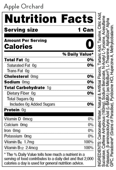 #nutrition facts_Case (12 Cans) / Apple Orchard