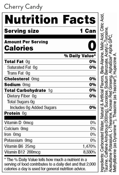 #nutrition facts_12 Pack / Cherry Candy